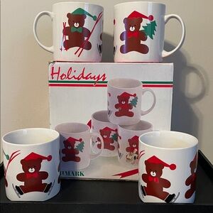 1986 HIMARK “Christmas Bears” Set of 4 Mugs in Original Box